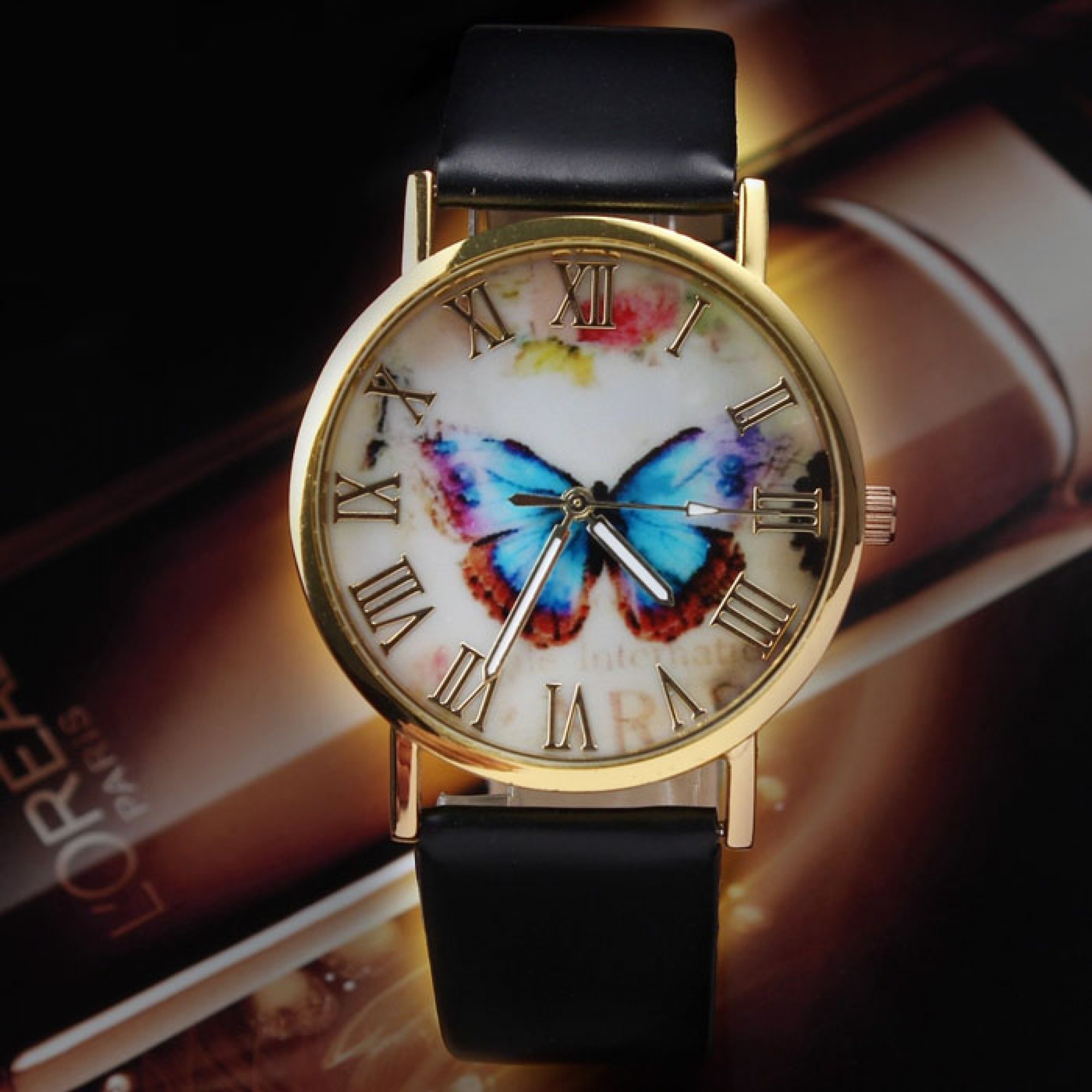 Ρολόι Quartz Butterfly Black