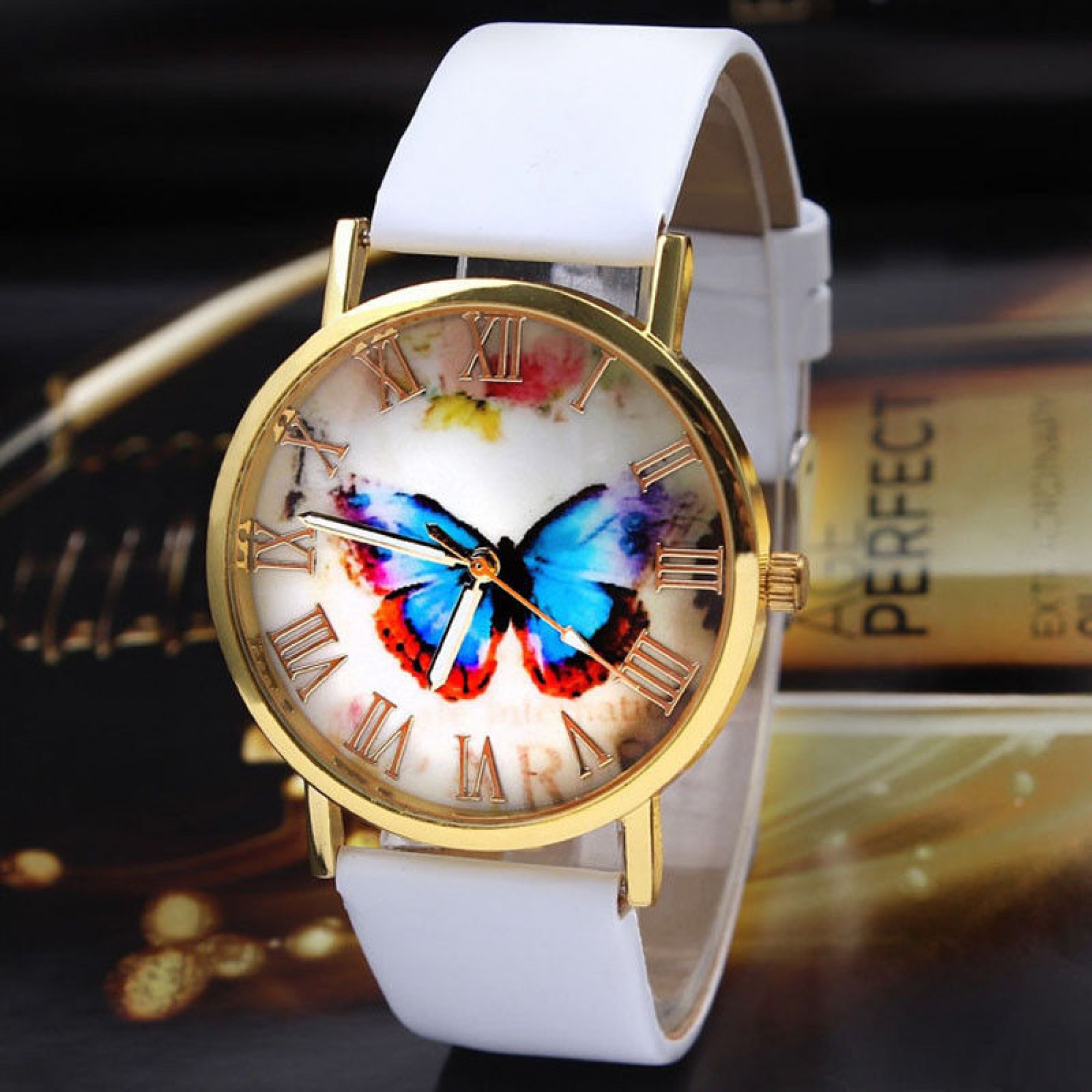 Ρολόι Quartz Butterfly White